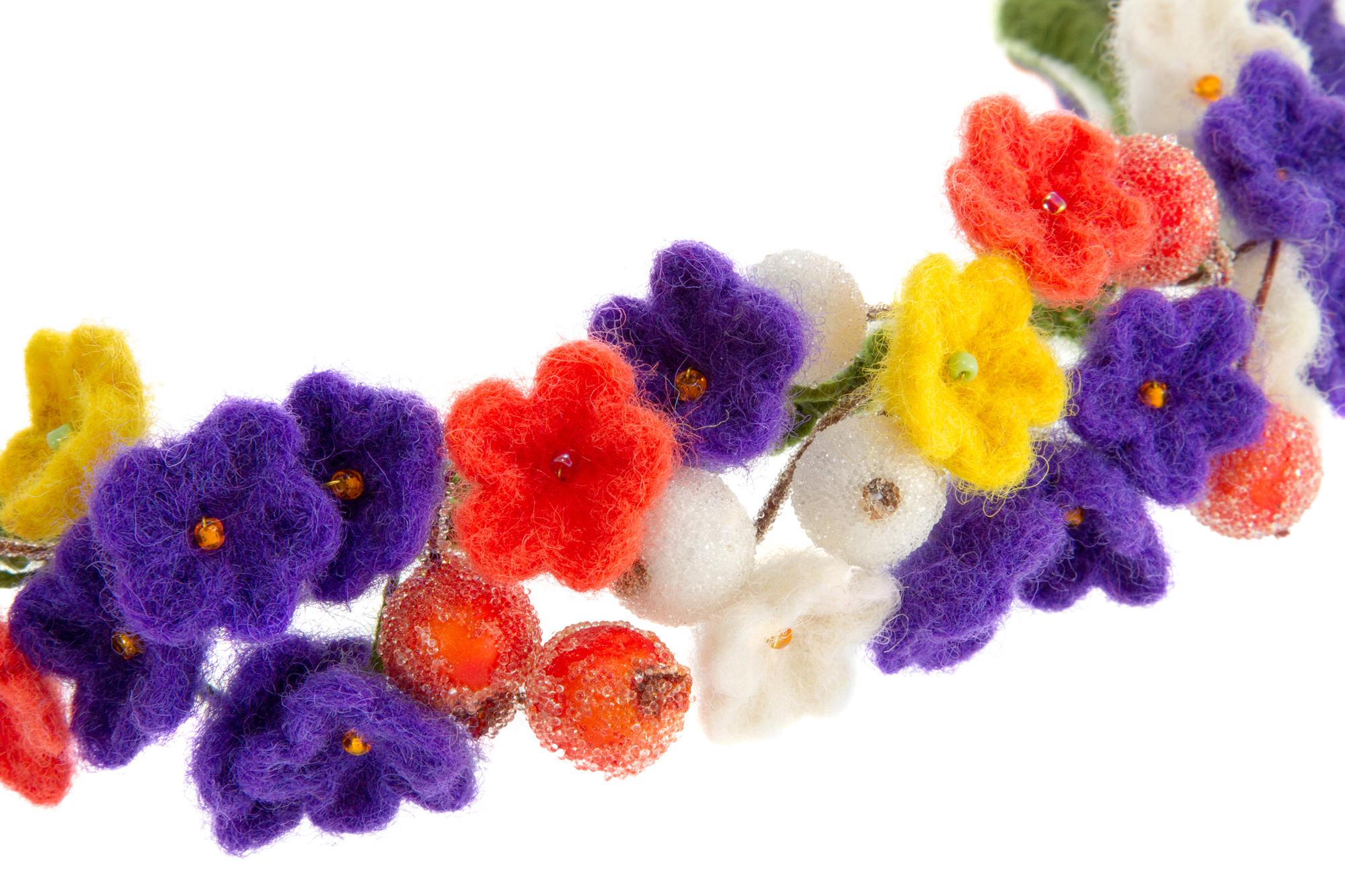 Close-up of ornate floral embroidery